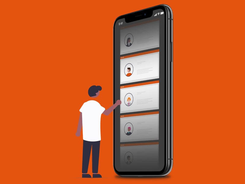 Man With Big Phone Illustration