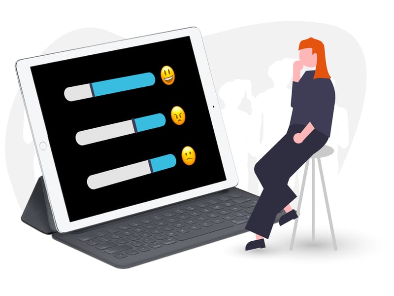 Person Answering Poll Question Illustration