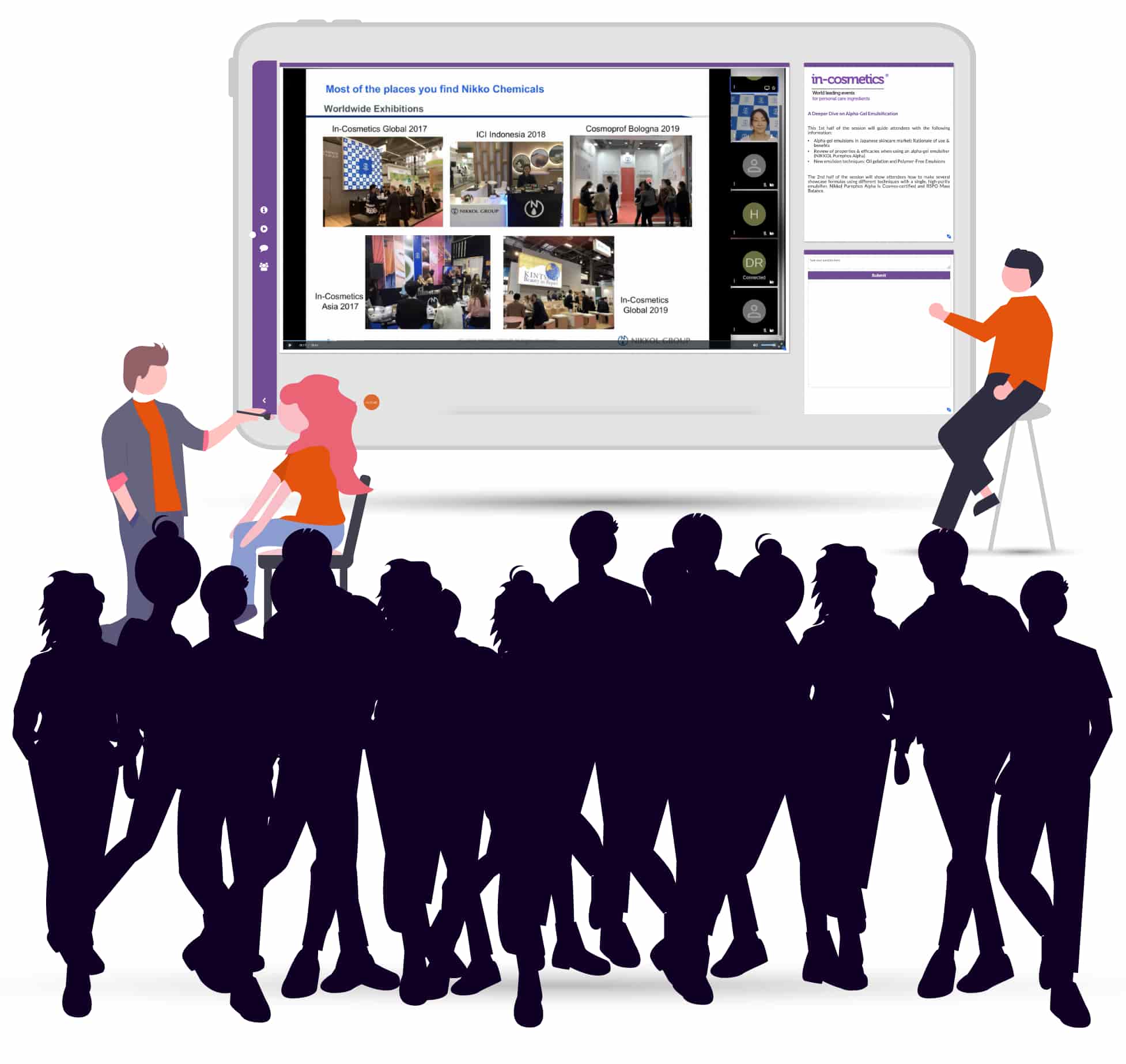 Illustration people at an online event