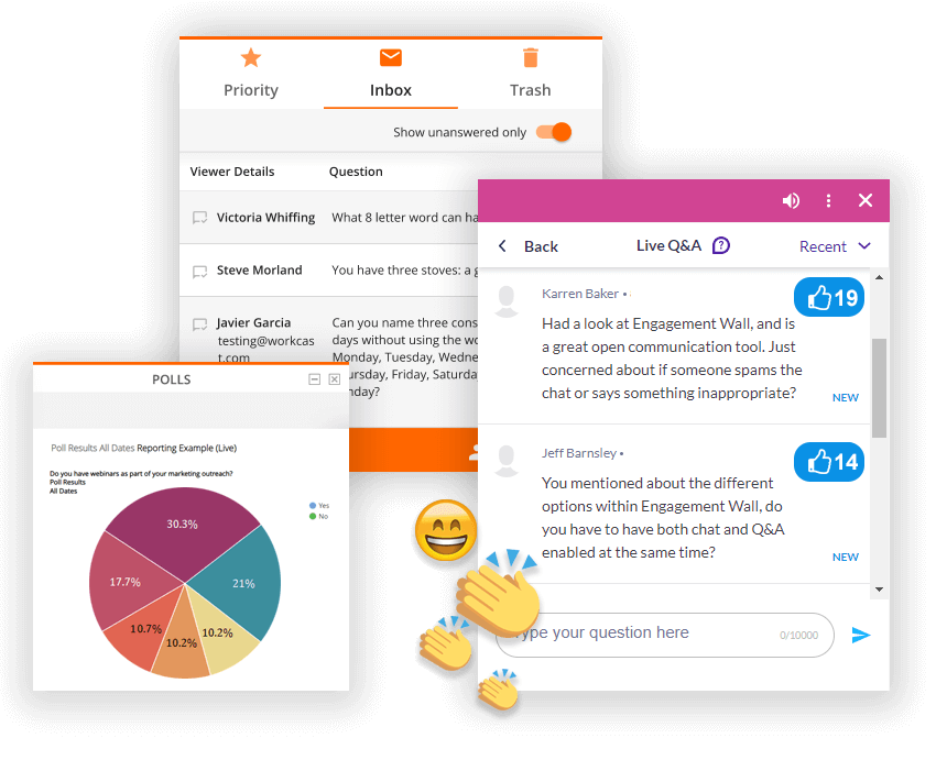 Webinar Engagement with chat, polls and questions