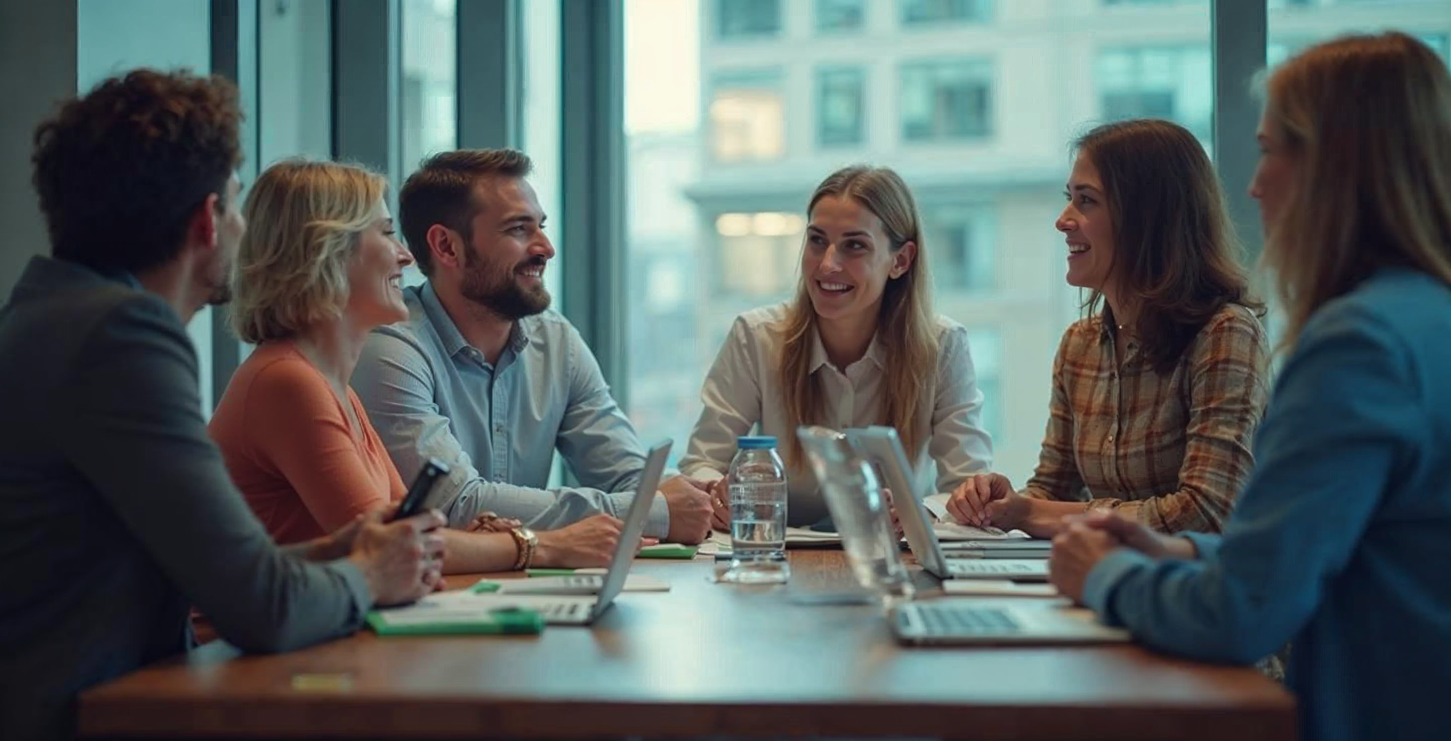 People having a meeting
