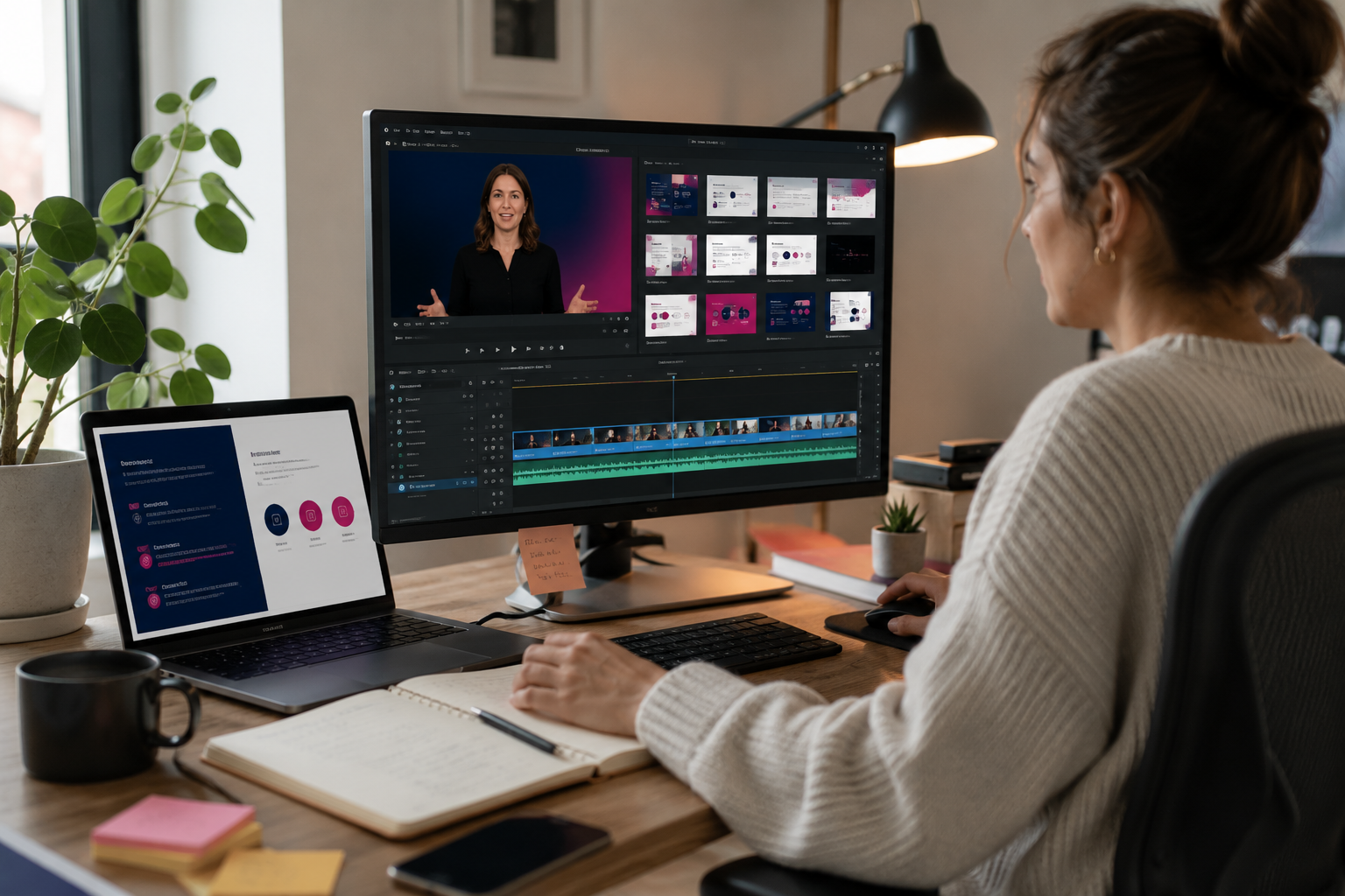Preparing and reviewing pre-recorded webinar content ahead of broadcast