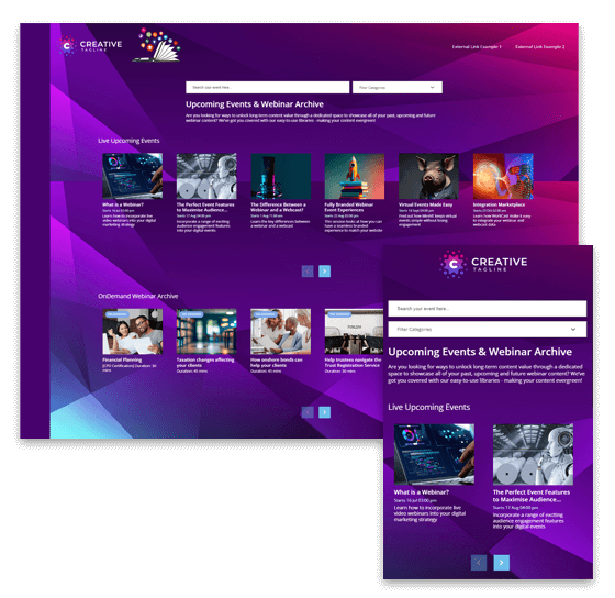 Branded webinar library template
