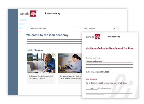 Branded CPD webinar library and CPD accreditation certificate