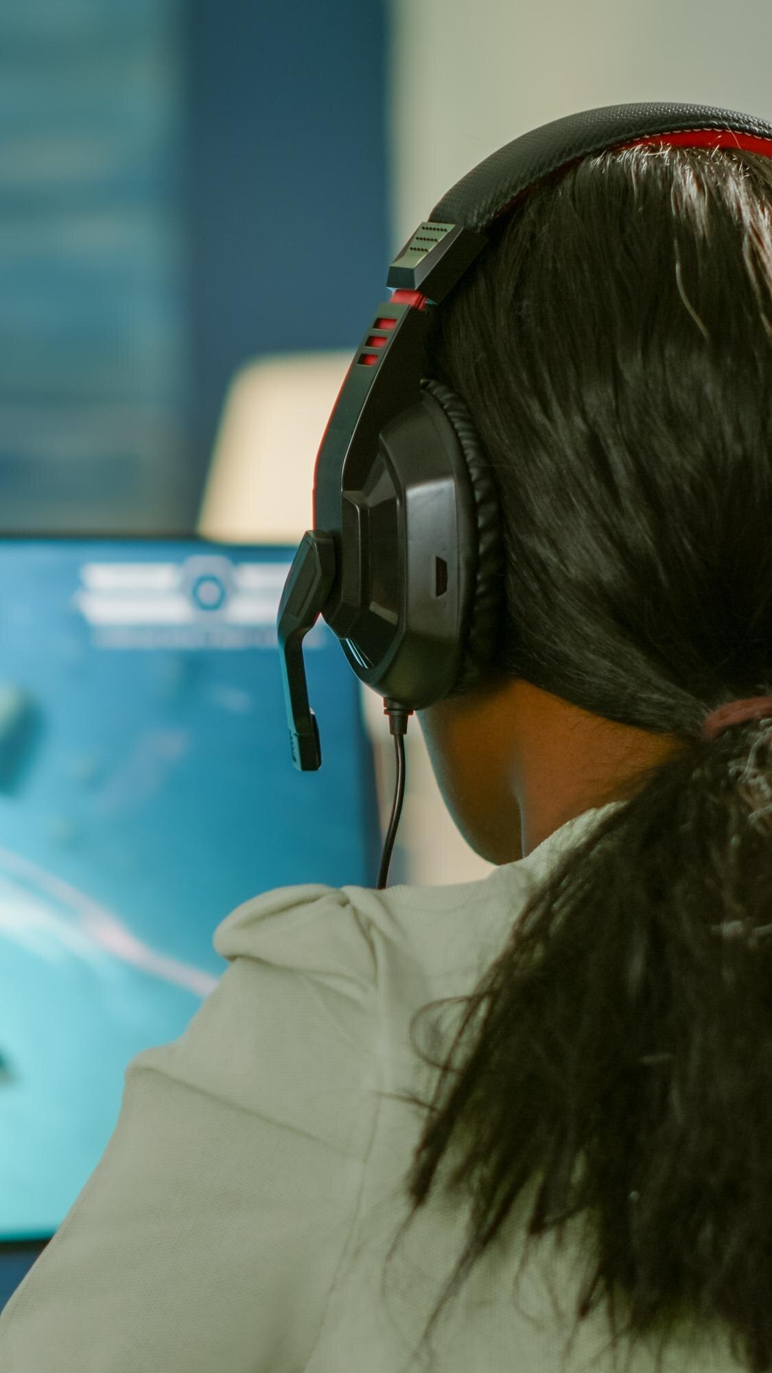 woman with a headset