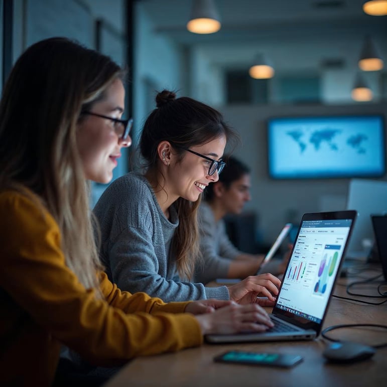 Students connecting online