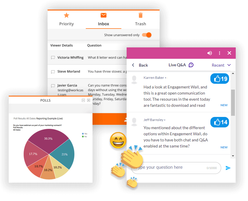 WorkCast webinar chat and polls engagement