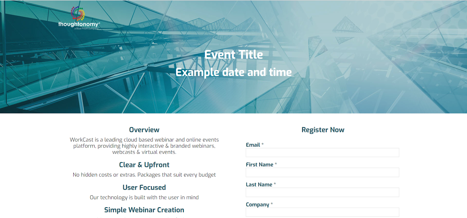 Best Webinar Design Example: thoughtonomy