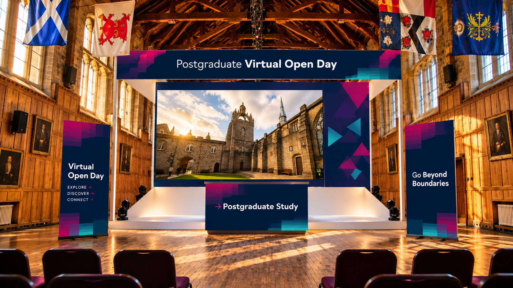 University virtual event page built with WorkCast