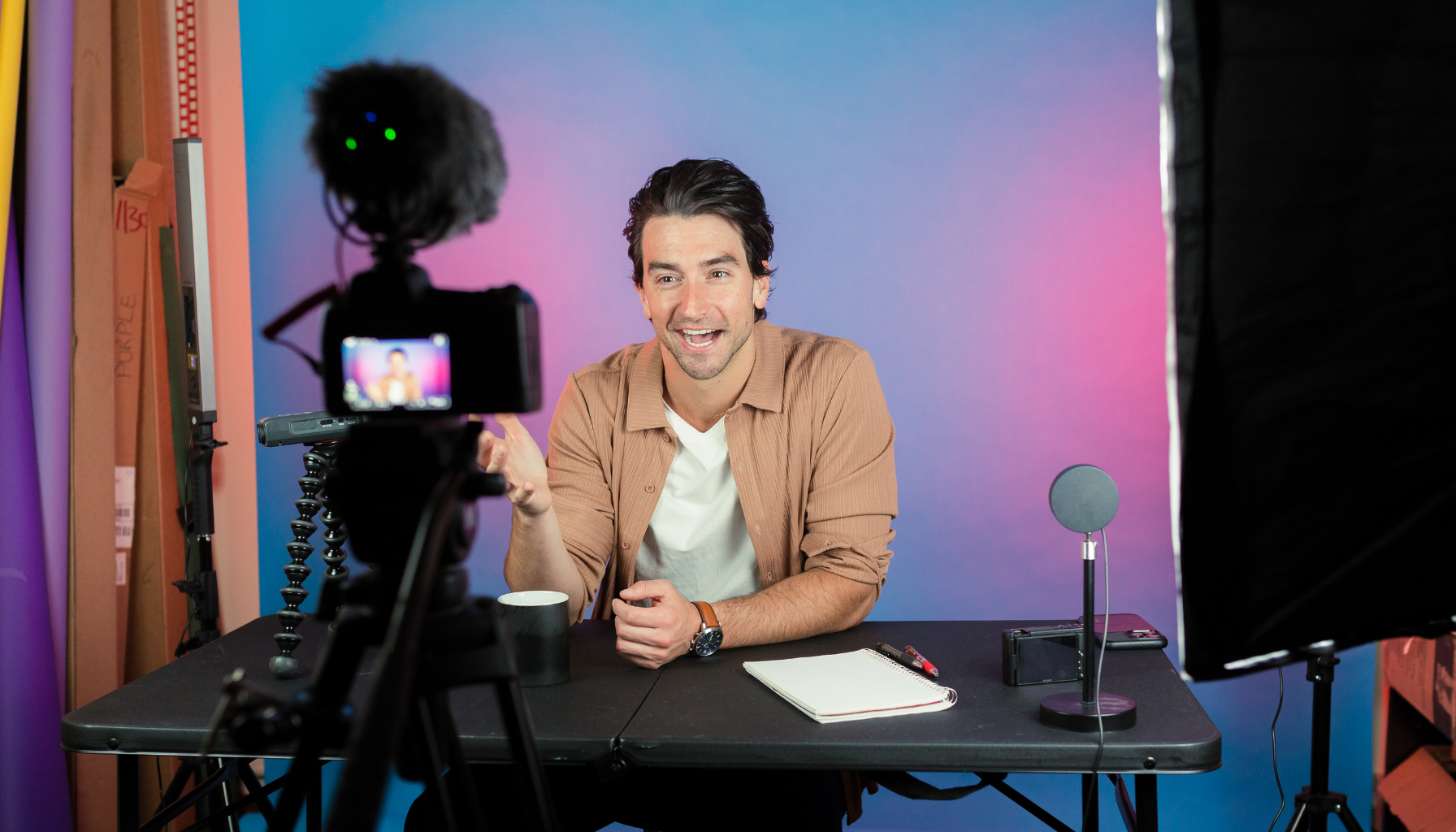 Person speaking to camera