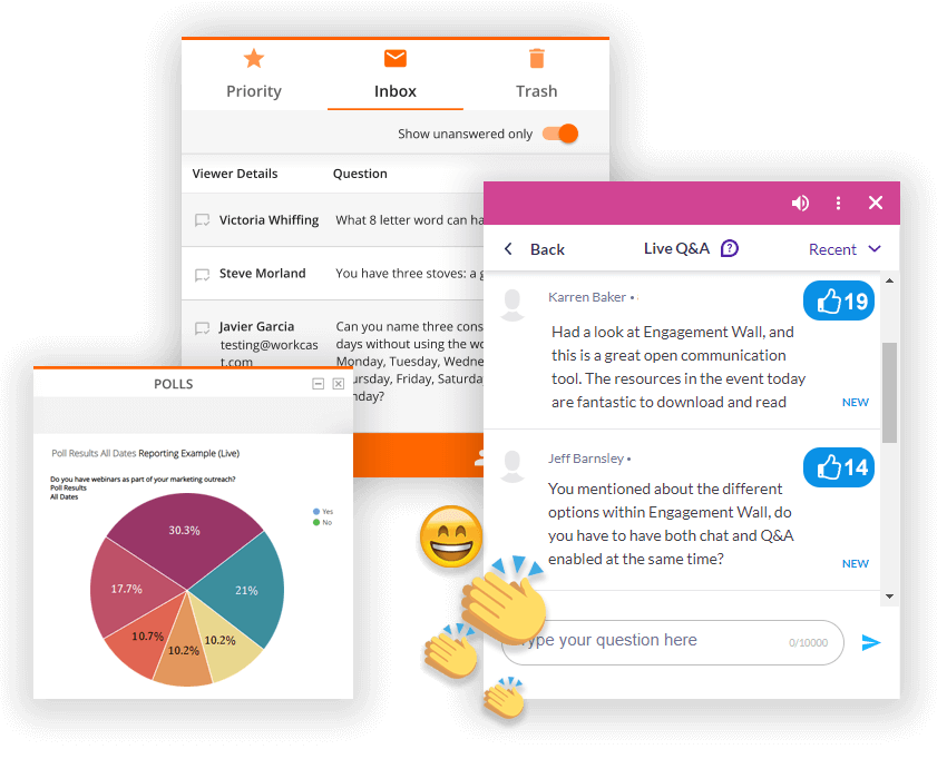 WorkCast webinar audience engagement features